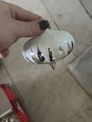 Palline di Natale Argento e Bianco totale 7