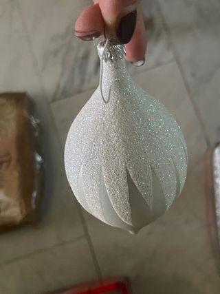 Palline di Natale Argento e Bianco totale 7