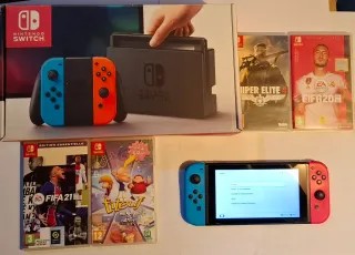 Nintendo Switch Completa + 4 Juegos