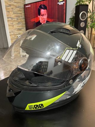 Casco Moto Army 11400 Negro/Verde