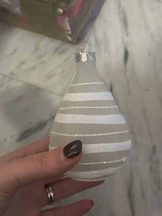 Palline Albero Vetro Glitter totale 7