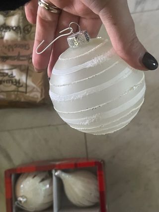 Palline Albero Vetro Glitter totale 7