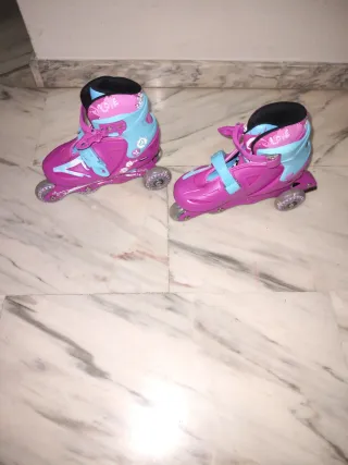 Patines niña rosas y azules