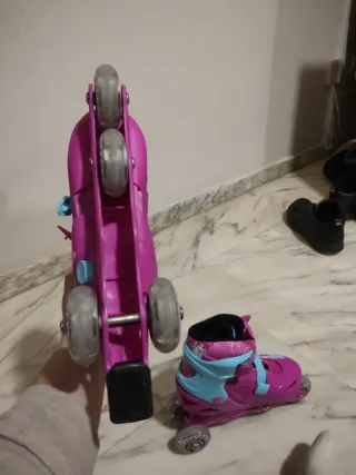 Patines niña rosas y azules