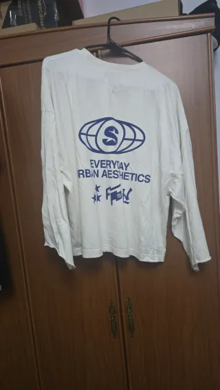 Camiseta blanca manga larga