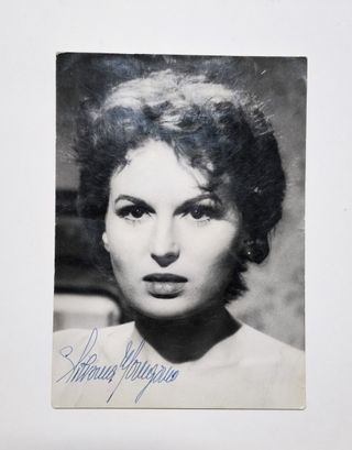 Cartolina Silvana Mangano autografata