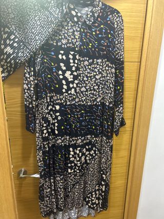 Vestido largo estampado patchwork