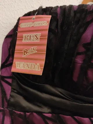 Vestido morado palabra de honor T. 48