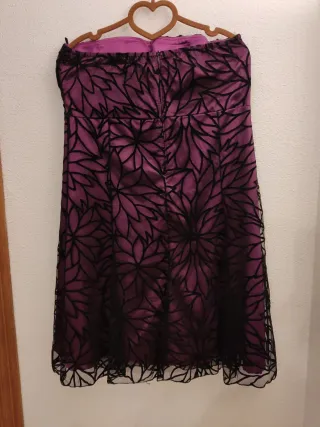 Vestido morado palabra de honor T. 48