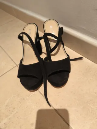 Zapatos de fiesta negros tacón plataforma