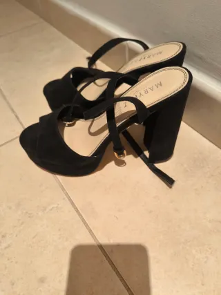 Zapatos de fiesta negros tacón plataforma