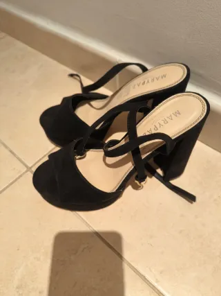 Zapatos de fiesta negros tacón plataforma