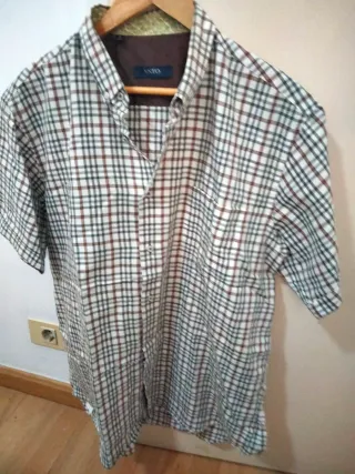 Camisa UNTO clásica cuadros beige y marrón