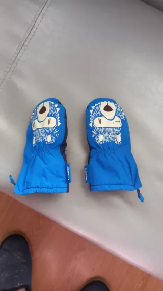 Manoplas bebé esquí azul