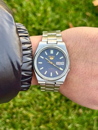 Reloj Seiko 5 Automático Esfera Azul Vintage