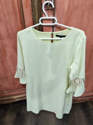 Vestido AMITIE mangas con plumas Talla M