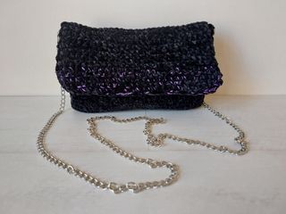 Bolso fiesta nuevo crochet negro
