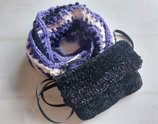Bolso fiesta nuevo crochet negro