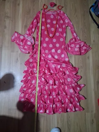 Vestido Flamenca Lunares Rosa