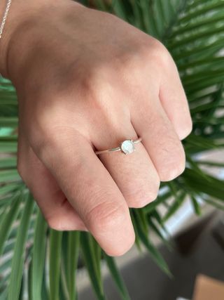 Anillo Plata 925 Mineral Piedra Luna