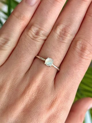 Anillo Plata 925 Mineral Piedra Luna