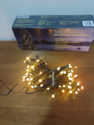 Luces Navidad MeliTec 100 LEDs Exterior Ámbar