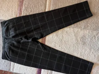 Pantalón de cuadros Pull&Bear negro