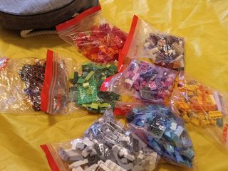 Cesto LEGO con lona recogepiezas