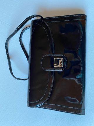 Bolso Cartera Charol Negro BM