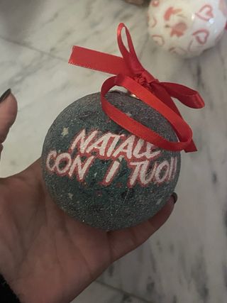 Palline Natale Cuore Rosa Bianco Vetro