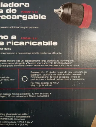 Percutor Parkside 12V con cargador y batería nuevo