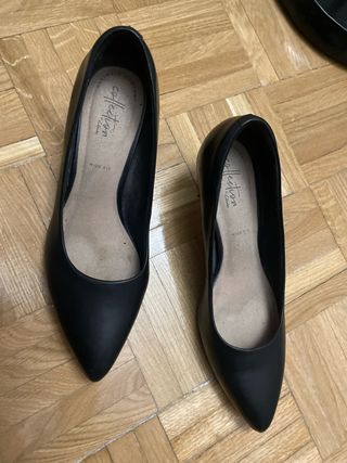 Zapatos Clarks Negros Tacón