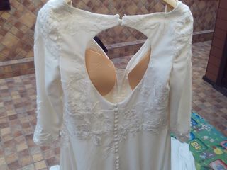 vestido novia de pronovia beig , wedeeco , mide 40