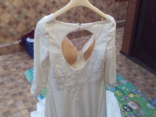 vestido novia de pronovia beig , wedeeco , mide 40