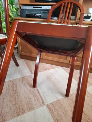 4 Sillas Comedor Madera Tapizadas