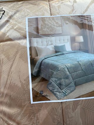 Trapunta Matrimoniale Velluto Sabbia/Oro