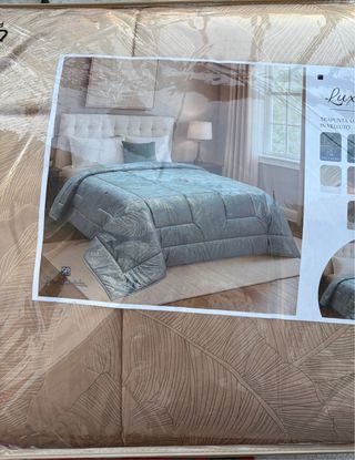 Trapunta Matrimoniale Velluto Sabbia/Oro