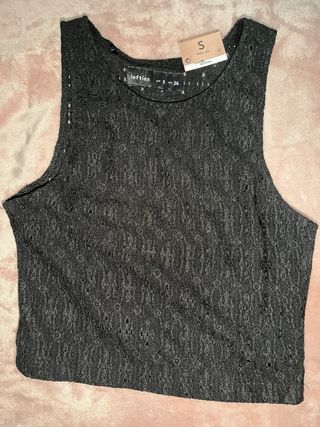 Top encaje Lefties negro talla S