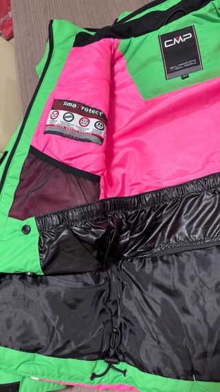 Ropa de esquí CMP verde y rosa talla 140, 8/10 año