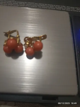 Pendientes Oro 18k Corales antiguos.