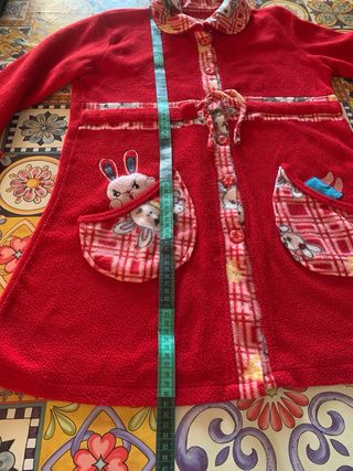 Vestaglia pile bimba rossa 6/7 anni