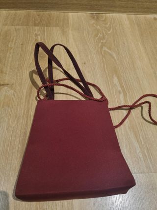 Bolso de fiesta granate con abalorios