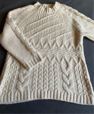 Jersey Mango punto grueso crema Talla XS