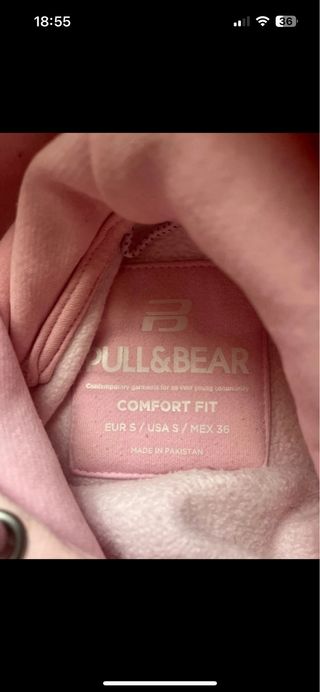 Sudadera rosa Pull and Bear