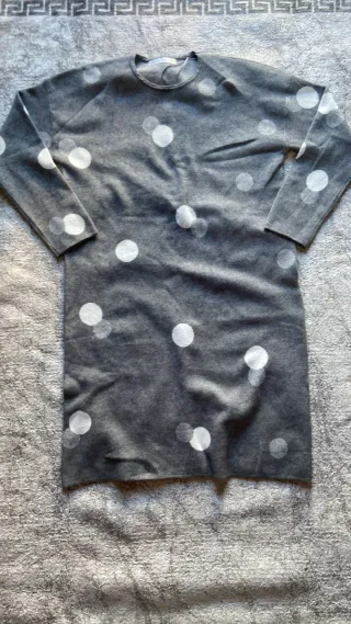 Maglia donna grigia pois bianchi