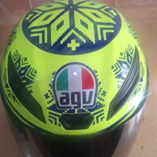 Casco Moto AGV Amarillo y Azul talla S