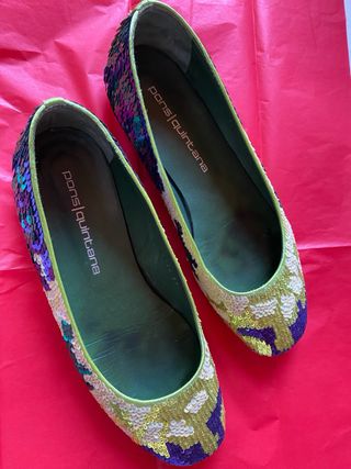 Pons Quintana Manoletinas suela de cuero T.37