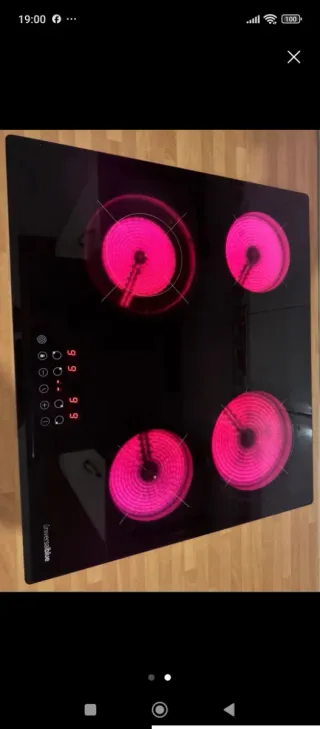 Vitrocerámica Negra 4 fuegos