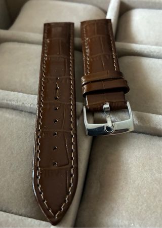 Correa de reloj de piel marrón para Omega