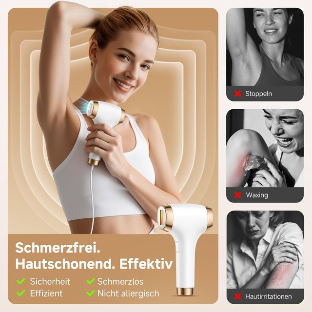 Depilatore laser con raffreddamento - Oro/Bianco
